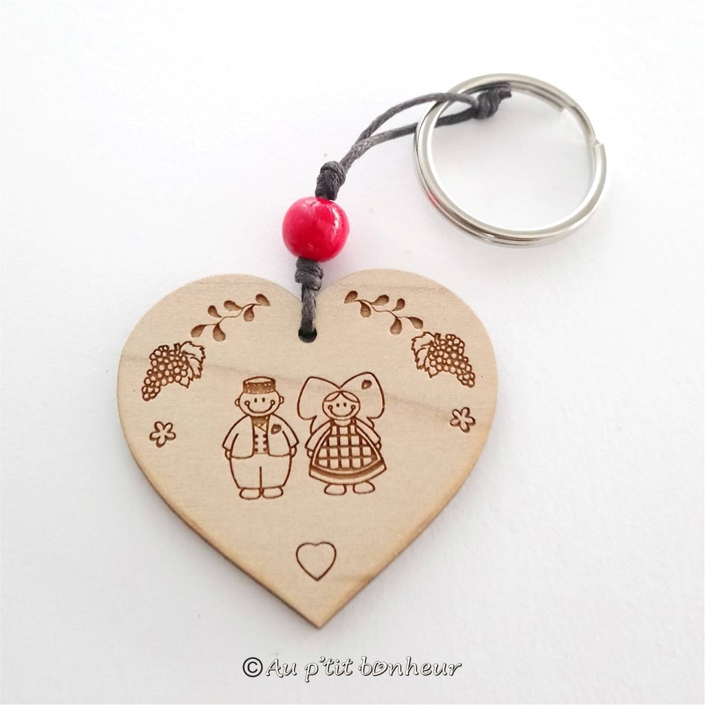 Coeur en bois Porte Bonheur