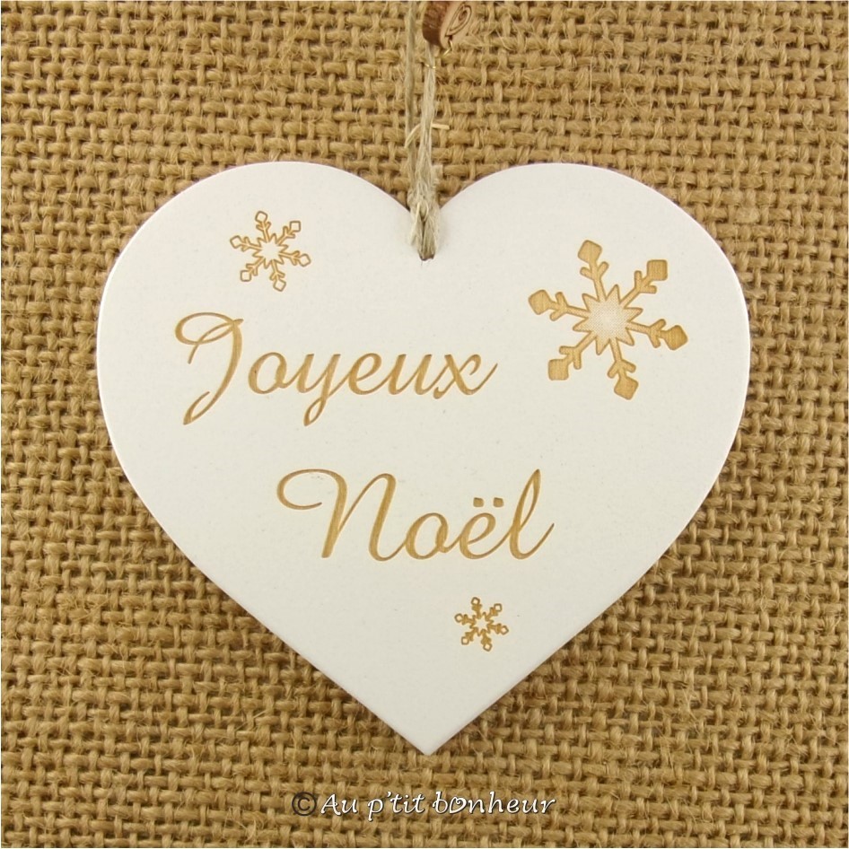 décoration de noël - coeur - flocons - joyeux Noël - fabrication française