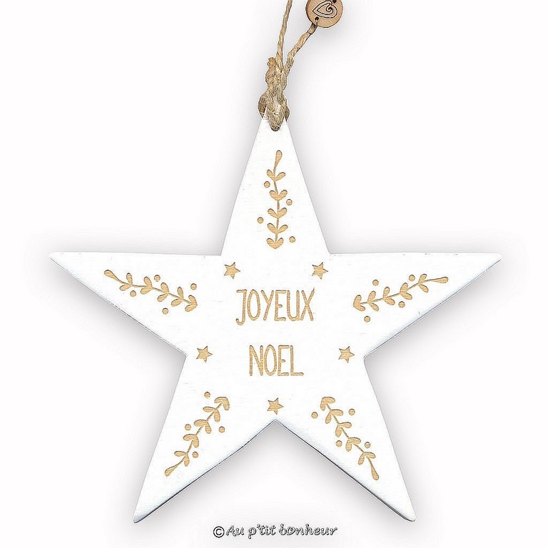 décoration de Noël étoile en bois
