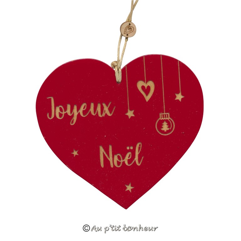 décoration de Noel bougie rouge bois SU391