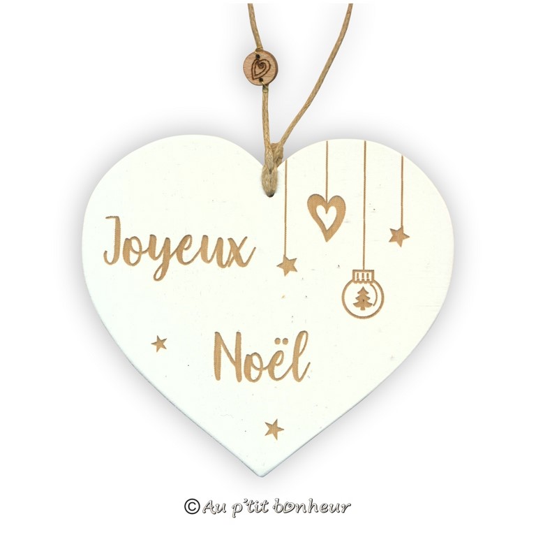 décoration de Noël coeur en bois