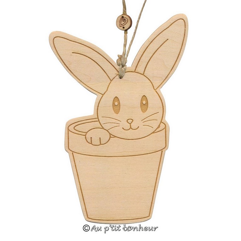 Panier lapin Pâques en bois