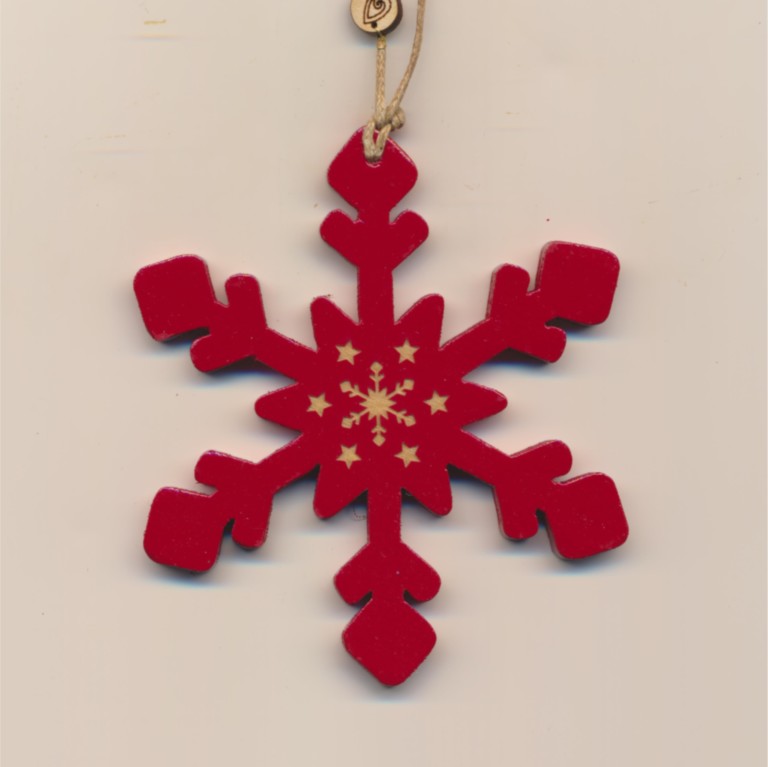 flocon rouge pour sapin de noel
