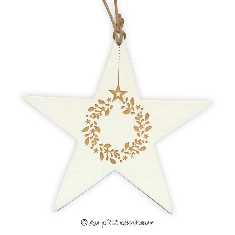 décoration de Noël étoile en bois