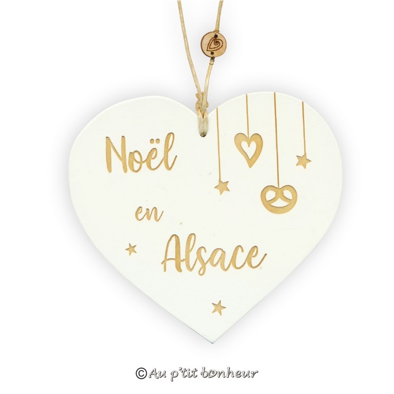 décoration bois noel alsace blanc