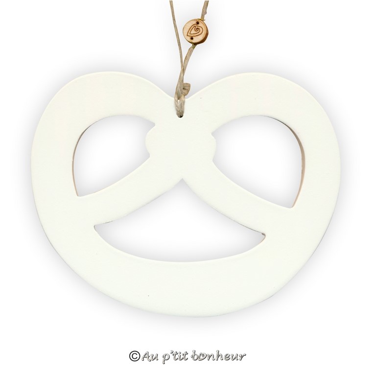 décoration bretzel blanc en bois bretzel blanc en bois