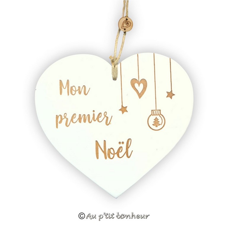 décoration de Noël coeur en bois