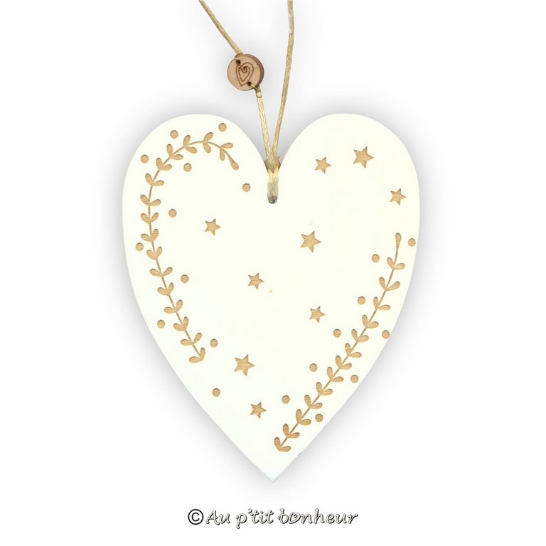 coeur en bois blanc