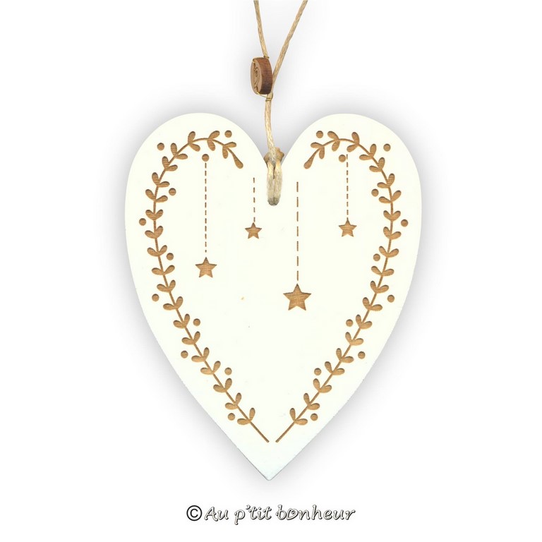 coeur en bois blanc