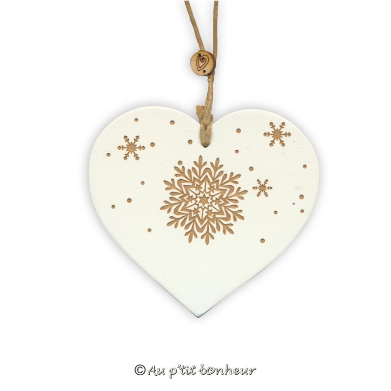 décoration de Noël coeur en bois