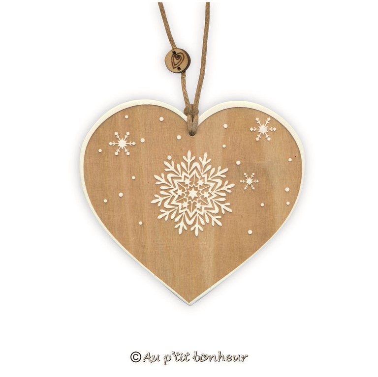 décoration de Noël coeur en bois