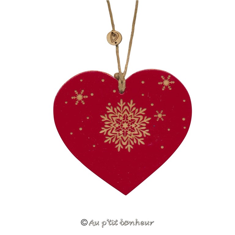 décoration de Noël coeur en bois