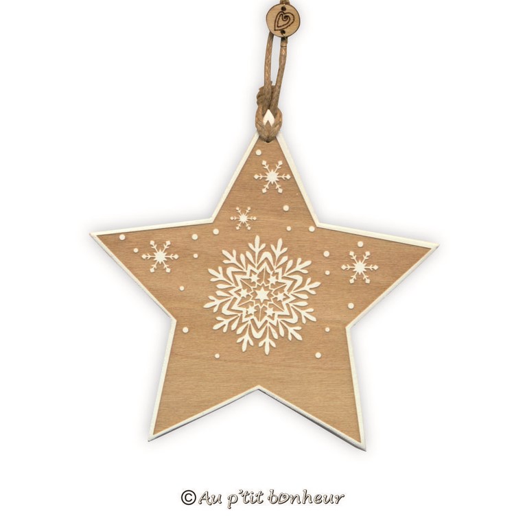 décoration de Noël étoile en bois