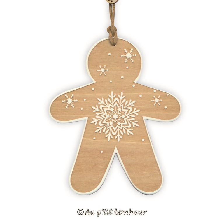décoration de Noël bonhomme en bois 