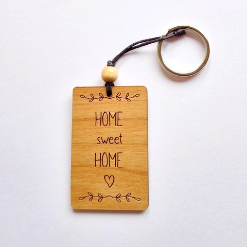 Porte clés bois Home Sweet Home fabriqué en France à Nothalten