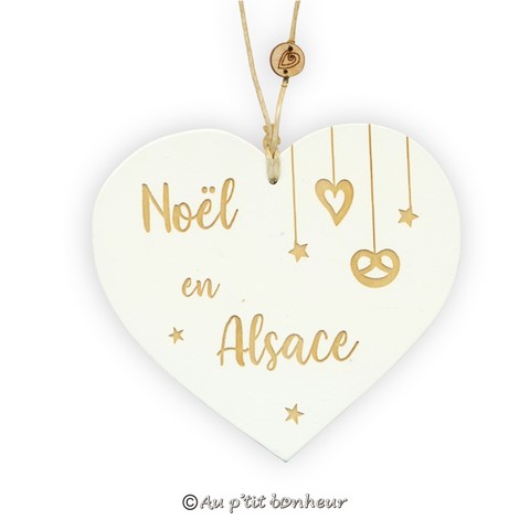 décoration bois noel alsace blanc