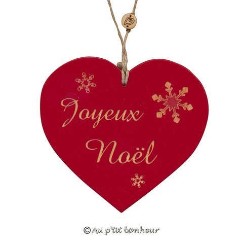 Coeur rouge Joyeux Noël sapin